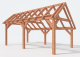Constructiepakket kapschuur | 6370x3460x3445mm | fijnbezaagd Douglas    CP-20.1006