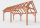 Constructiepakket kapschuur | 7015x3460x3445mm | fijnbezaagd Douglas    CP-20.1008