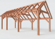 Constructiepakket kapschuur | 8150x3460x3445mm | fijnbezaagd Douglas    CP-20.1012