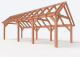 Constructiepakket kapschuur | 8865x3460x3445mm | fijnbezaagd Douglas    CP-20.1014