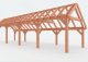 Constructiepakket kapschuur | 12190x3460x3445mm | fijnbezaagd Douglas    CP-20.1018