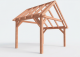 Constructiepakket kapschuur | 3460x4105x3715mm | fijnbezaagd Douglas    CP-20.1025