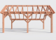 Constructiepakket kapschuur | 6370x4105x3715mm | fijnbezaagd Douglas    CP-20.1031