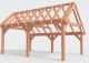 Constructiepakket kapschuur | 6370x4105x3715mm | fijnbezaagd Douglas    CP-20.1031