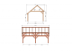 Constructiepakket kapschuur | 6370x4105x3715mm | fijnbezaagd Douglas    CP-20.1031