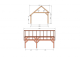 Constructiepakket kapschuur | 6485x4105x3715mm | fijnbezaagd Douglas    CP-20.1032