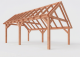 Constructiepakket kapschuur | 7015x4105x3715mm | fijnbezaagd Douglas    CP-20.1033