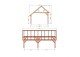 Constructiepakket kapschuur | 7015x4105x3715mm | fijnbezaagd Douglas    CP-20.1033