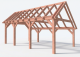 Constructiepakket kapschuur | 7090x4105x3715mm | fijnbezaagd Douglas    CP-20.1034