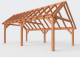 Constructiepakket kapschuur | 7660x4105x3715mm | fijnbezaagd Douglas    CP-20.1035