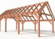 Constructiepakket kapschuur | 8150x4105x3715mm | fijnbezaagd Douglas    CP-20.1037