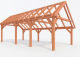 Constructiepakket kapschuur | 8865x4105x3715mm | fijnbezaagd Douglas    CP-20.1039