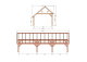 Constructiepakket kapschuur | 9925x4105x3715mm | fijnbezaagd Douglas    CP-20.1041