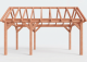 Constructiepakket zadeldak | 5885x3460x3760mm | fijnbezaagd Douglas    CP-20.2005