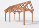 Constructiepakket zadeldak | 5885x3460x3760mm | fijnbezaagd Douglas    CP-20.2005