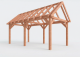 Constructiepakket zadeldak | 6370x3460x3760mm | fijnbezaagd Douglas    CP-20.2006