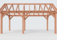 Constructiepakket zadeldak | 6485x3460x3760mm | fijnbezaagd Douglas    CP-20.2007