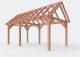 Constructiepakket zadeldak | 6485x3460x3760mm | fijnbezaagd Douglas    CP-20.2007