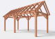 Constructiepakket zadeldak | 7015x3460x3760mm | fijnbezaagd Douglas    CP-20.2008