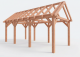 Constructiepakket zadeldak | 7090x3460x3760mm | fijnbezaagd Douglas    CP-20.2009