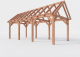 Constructiepakket zadeldak | 7690x3460x3760mm | fijnbezaagd Douglas    CP-20.2011