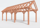 Constructiepakket zadeldak | 8150x3460x3760mm | fijnbezaagd Douglas    CP-20.2012