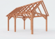 Constructiepakket zadeldak | 5240x4105x4030mm | fijnbezaagd Douglas    CP-20.2027