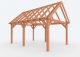 Constructiepakket zadeldak | 5840x4105x4030mm | fijnbezaagd Douglas    CP-20.2029