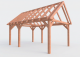 Constructiepakket zadeldak | 5885x4105x4030mm | fijnbezaagd Douglas    CP-20.2030