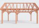 Constructiepakket zadeldak | 6485x4105x4030mm | fijnbezaagd Douglas    CP-20.2032