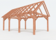 Constructiepakket zadeldak | 7090x4105x4030mm | fijnbezaagd Douglas    CP-20.2034