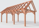Constructiepakket zadeldak | 7690x4105x4030mm | fijnbezaagd Douglas    CP-20.2036