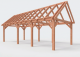Constructiepakket zadeldak | 8865x4105x4030mm | fijnbezaagd Douglas    CP-20.2039