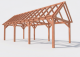 Constructiepakket zadeldak | 9280x4105x4030mm | fijnbezaagd Douglas    CP-20.2040