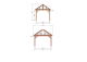 Constructiepakket schilddak | 4105x3460x3760mm | fijnbezaagd Douglas    CP-20.3001