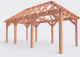 Constructiepakket schilddak | 7090x3460x3760mm | fijnbezaagd Douglas    CP-20.3009