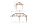 Constructiepakket schilddak | 7660x3460x3760mm | fijnbezaagd Douglas    CP-20.3010