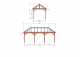 Constructiepakket schilddak | 7690x3460x3760mm | fijnbezaagd Douglas    CP-20.3011