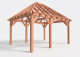 Constructiepakket schilddak | 5240x4105x4030mm | fijnbezaagd Douglas    CP-20.3027