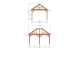Constructiepakket schilddak | 5310x4105x4030mm | fijnbezaagd Douglas    CP-20.3028