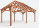 Constructiepakket schilddak | 6370x4105x4030mm | fijnbezaagd Douglas    CP-20.3031