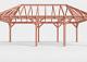 Constructiepakket schilddak | 8865x4105x4030mm | fijnbezaagd Douglas    CP-20.3039