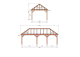 Constructiepakket schilddak | 8865x4105x4030mm | fijnbezaagd Douglas    CP-20.3039