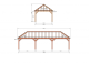 Constructiepakket schilddak | 11215x4105x4030mm | fijnbezaagd Douglas    CP-20.3042