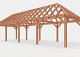 Constructiepakket schilddak | 12190x4105x4030mm | fijnbezaagd Douglas    CP-20.3043